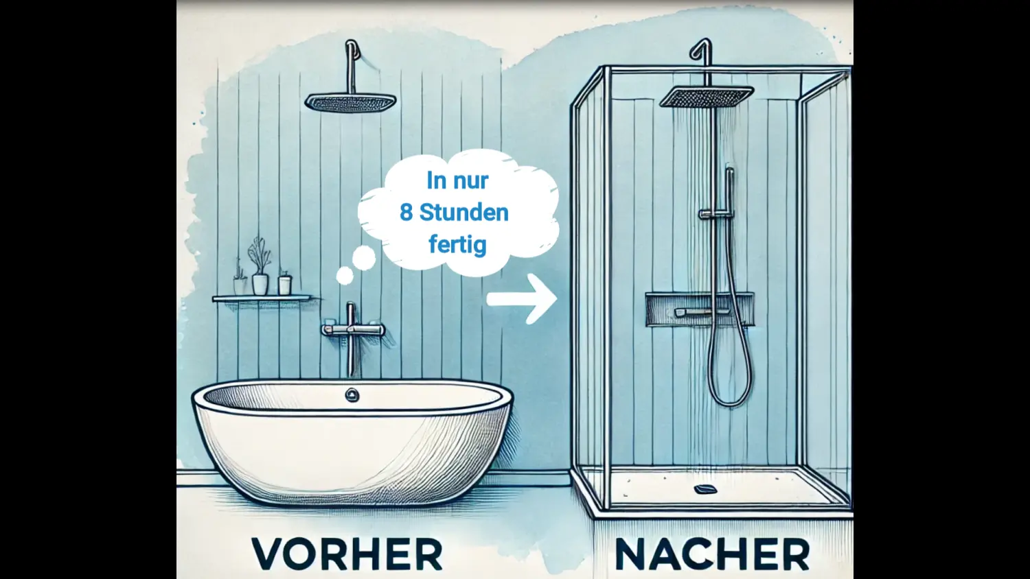 Vorher und Nachher Badezimmerbild von PolyBad